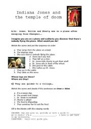 English Worksheet: Idiana Jones and the Temple of Doom