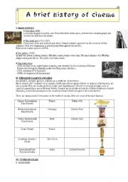 English Worksheet: A brief history of cinema