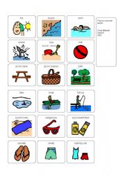 English Worksheet: Summer Vocabulary