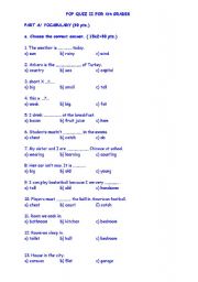 Worksheet for elemantary students