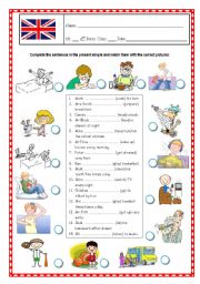 English Worksheet: Action Verbs- matching