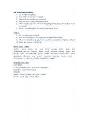 English Worksheet: shopping and clothes