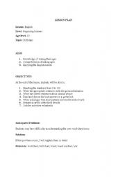 English worksheet: Birhtdays  4 grade Aim&Objectives