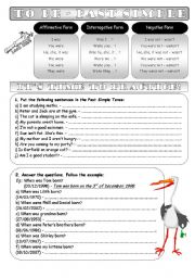 English Worksheet: Past Simple Tense of the Verb To Be