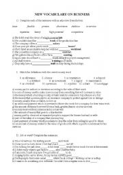 English Worksheet: business vocabulary work job money