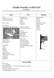 English Worksheet: death penalty: useful vocabulary