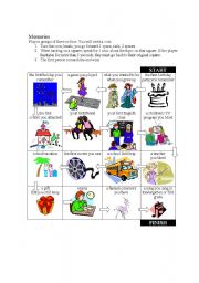 English Worksheet: Memory game 