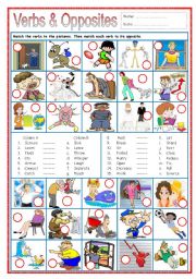 English Worksheet: Verbs & Opposites 2