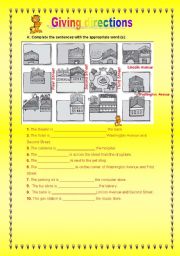 English Worksheet: Giving directions