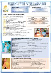 English Worksheet: presents with future meaning 