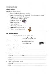 English worksheet: Simple Past - structure drill with fun, 2 pages