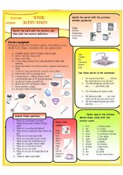 English Worksheet: The KITCHEN