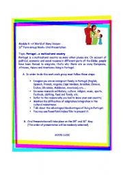 English Worksheet: Group work: Portugal - A multicultural country