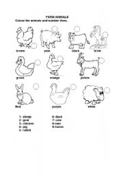 English Worksheet: farm animals