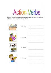 English worksheet: Action Verbs