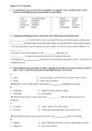 English Worksheet: Vocabulary 1