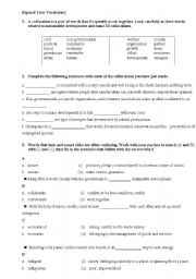 English worksheet: Vocabulary 1