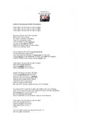 English worksheet: Song: Balaclava by Arctic Monkey (with vocabulary activity and key)