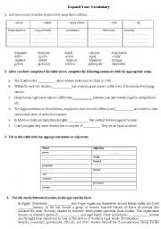 English Worksheet: Expand Vocabulary