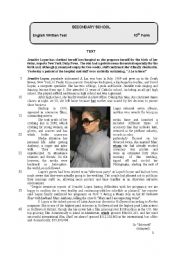 Test on  a celebrity-Jennifer Lopez