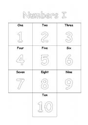 English worksheet: Numbers+Colours Worksheets