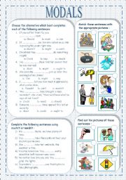 English Worksheet: modals