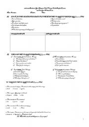 English Worksheet: exam for 6th grade