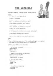 English Worksheet: The Simpsons