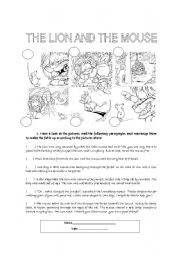 English Worksheet: The lion and the mouse