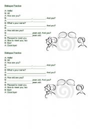 English worksheet: dialogue