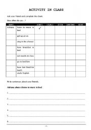 English worksheet: Adverbs of Frequency