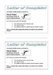 English worksheet: Letter of Complaint (Information)
