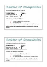 English Worksheet: Letter of Complaint (Information)