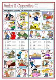 English Worksheet: Verbs & Opposites 3