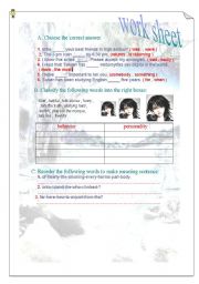 English worksheet: grammer worksheet