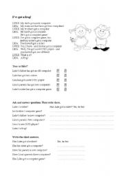 English Worksheet: Grammar - Ive got a frog