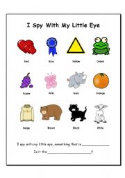 English Worksheet: I Spy With My Little Eye