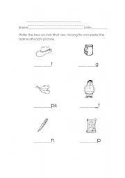 English worksheet: Complete the words correctly