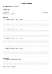 English Worksheet: A letter of complaint