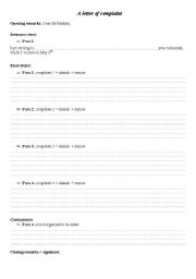 English worksheet: A letter of complaint