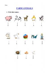 English worksheet: Farm animals