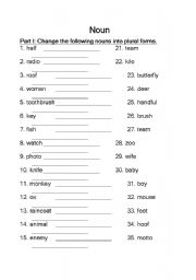 English worksheet: Noun