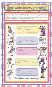 English Worksheet: PAST CONTINUOUS