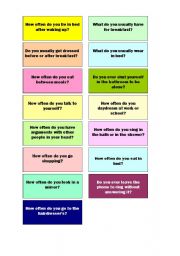 English Worksheet: Adverbs of frequency - activity cards - walkaround