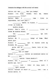 English worksheet: VERB TENSE REVIEW