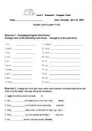 irregular verbs past tense practice