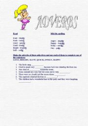 English worksheet: Adverbs