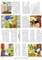 English Worksheet: The story of Goldilocks (Mini Book)