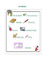 English worksheet: school