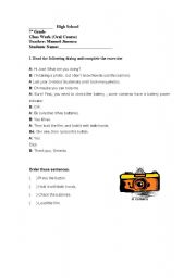 English Worksheet: Giving Instructions 